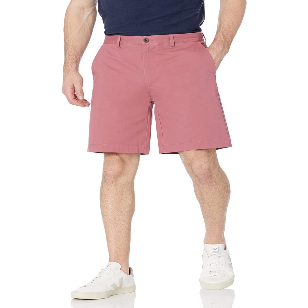 Amazon Essentials Men's Classic-Fit 9" Chino Shorts, Pink, 32