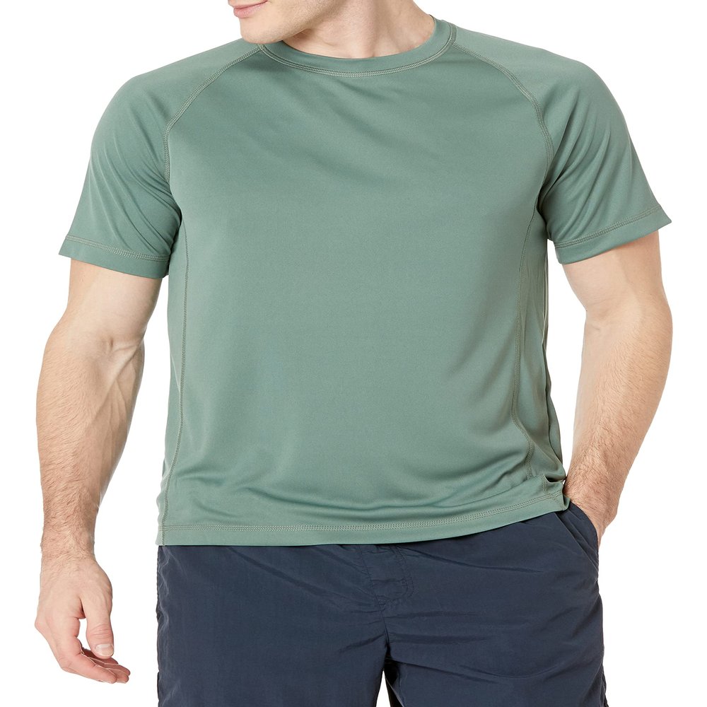 Amazon Essentials Men's Slim-Fit Short-Sleeve Quick-Dry UPF 50 Swim Tee, Green, XX-Large