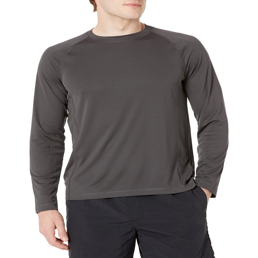 Amazon Essentials Men's Long-Sleeve Quick-Dry UPF 50 Swim Tee, Dark Grey, X-Large