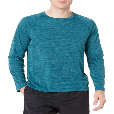 Amazon Essentials Men's Long-Sleeve Quick-Dry UPF 50 Swim Tee, Teal Blue, Small