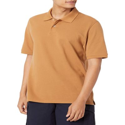 Amazon Essentials Men's Regular-Fit Cotton Pique Polo Shirt (Available in Big & Tall), Tan, X-Small