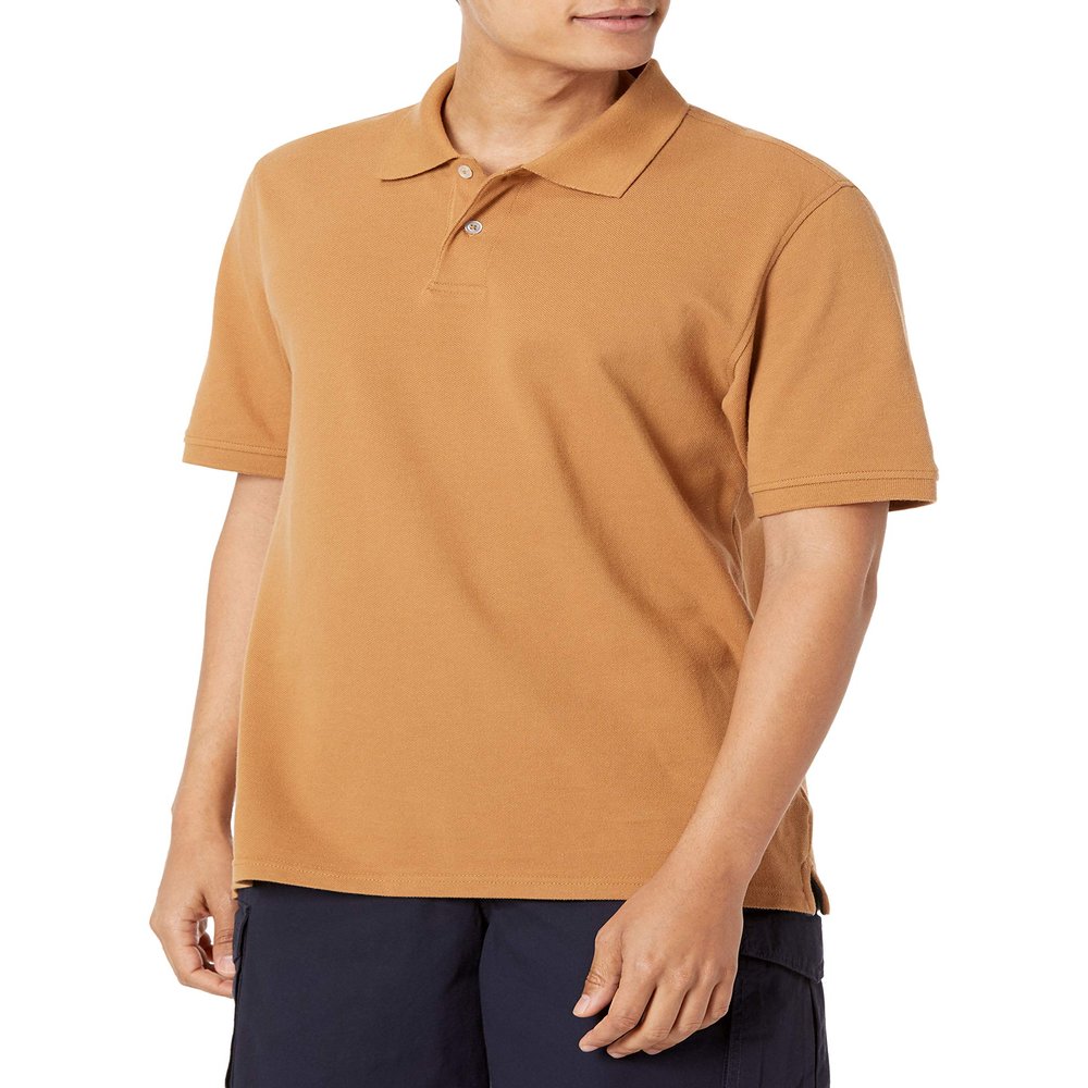 Amazon Essentials Men's Regular-Fit Cotton Pique Polo Shirt (Available in Big & Tall), Tan, X-Small