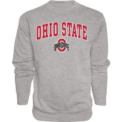 Blue 84 Men's Ohio State Buckeyes Crewneck Sweatshirt Gray Arching Over, Ohio State Buckeyes Gray, XX-Large