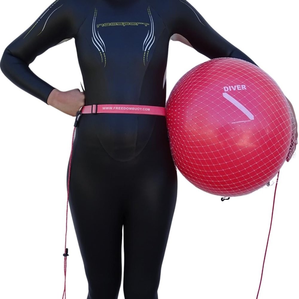 Open Water Swim Buoy | Highly Visible, Increases Safety | Great for Recreational Swimmers, Triathletes, Kayakers | Low Resistence (Red)