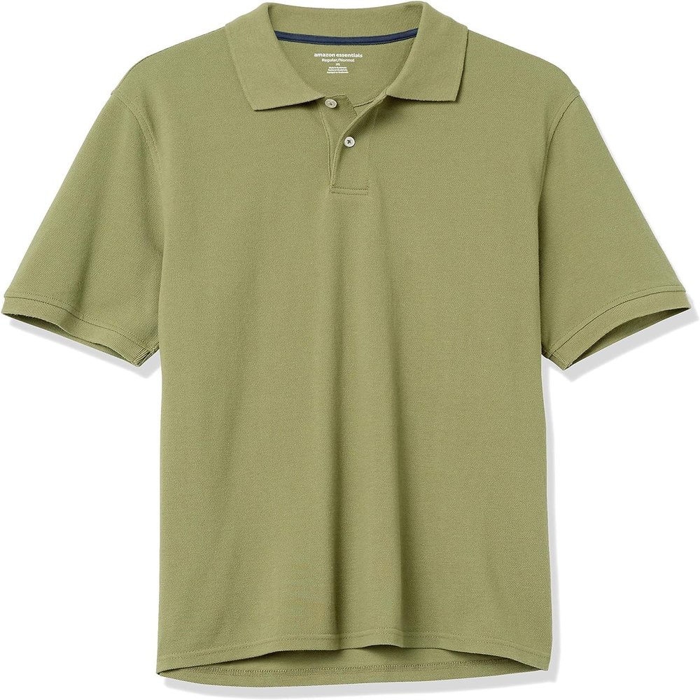 Amazon Essentials Men's Regular-Fit Cotton Pique Polo Shirt (Available in Big & Tall), Light Olive, X-Small