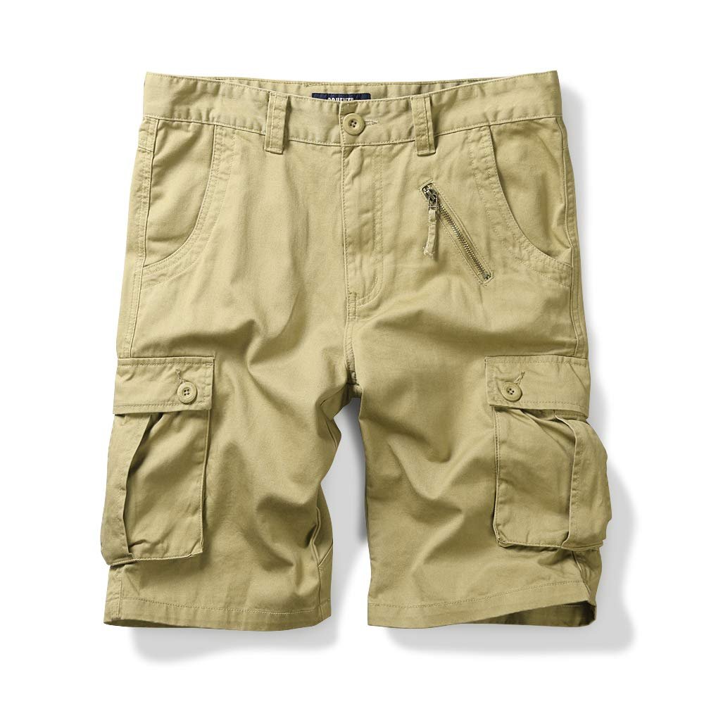 OCHENTA Men's Cotton Cargo Shorts with 6 Pockets Casual Army Military Work Summer Shorts Khaki 42
