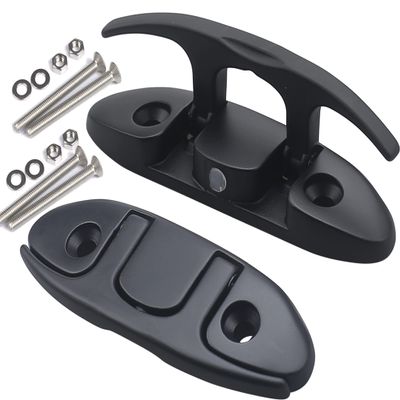 Boat Folding Cleats 4-1/4 inch Marine Dock Cleats Flip Up Boat Cleats Stainless Steel,with Installation Accessories Pair