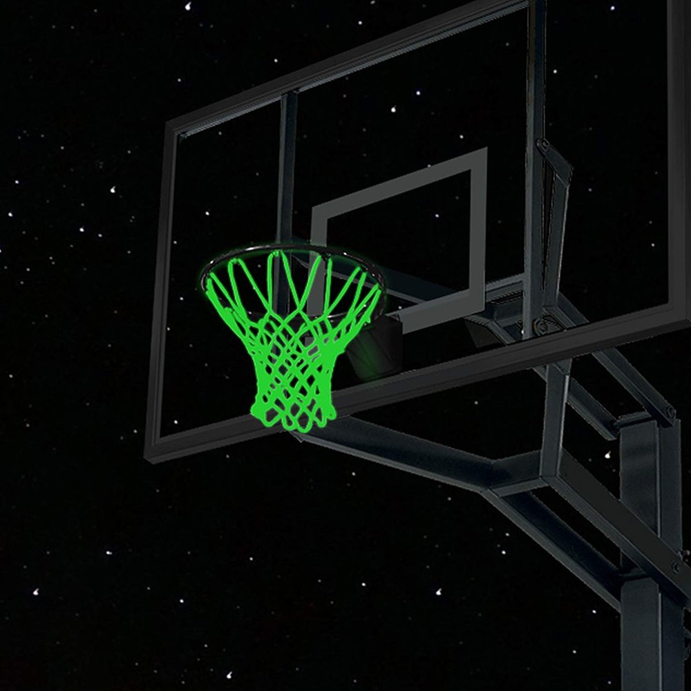Glow in The Dark Basketball Net Luminous Nightlight Outdoor Sun Powered Basketball Net Nylon Sport Indoor Hoop Net Replacement Professional Standard Size Goal Net