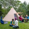 KAZOO Family Camping Tent Large Waterproof Tipi Tents 8 Person Room Teepee Tent Instant Setup Double Layer (Off-White) view 2