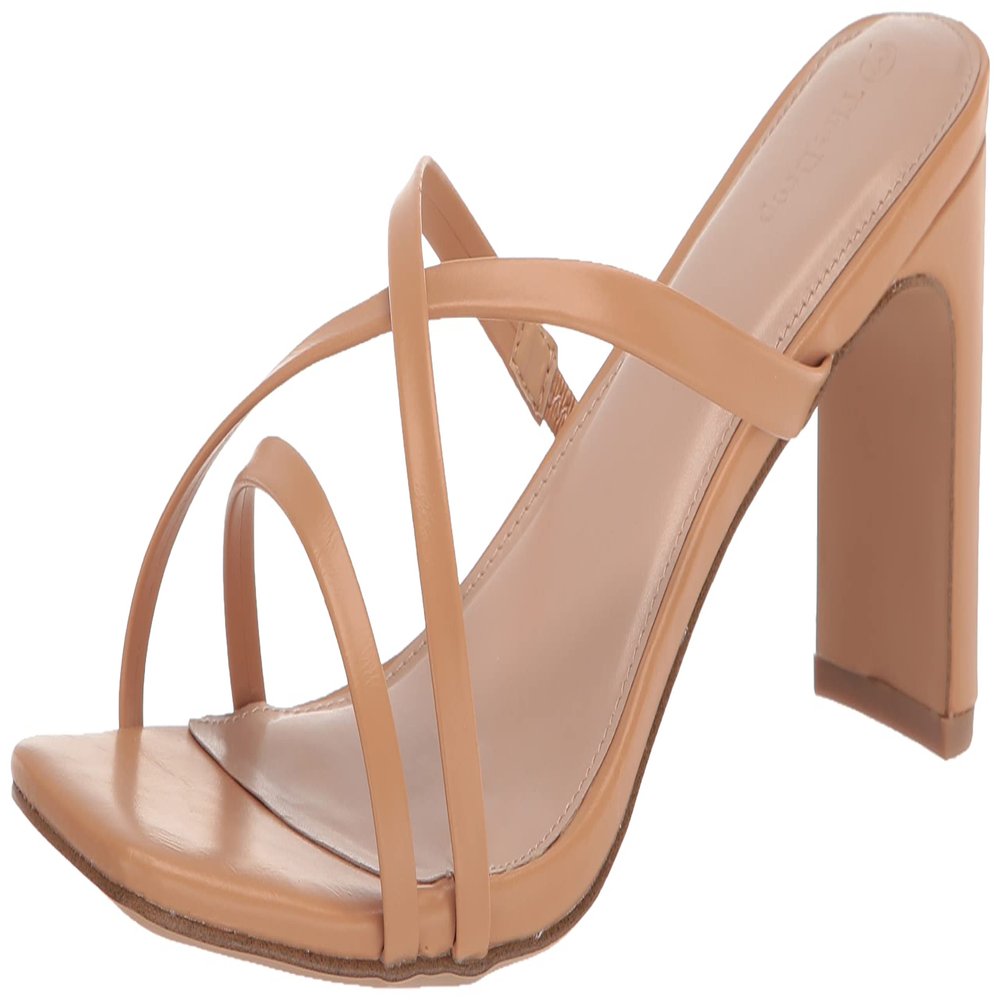 The Drop Women's Amelie Strappy Square Toe Heeled Sandal, Doe Tan, 9