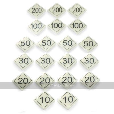Set of 20 Bar Billiards Table Numbers (Plastic Diamond Shaped for Tables with 2 x 30 and 1 x 10 Holes)