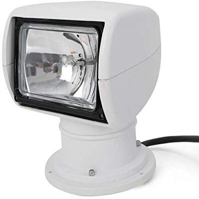 DNYSYSJ Boat Spotlights, 100W Marine Boat Remote Control SpotlightHalogen Searchlight Spotlight Searchlight Bulb Flux 2500LM for Boat Truck Car SUV Camping Garden Emergency (White)