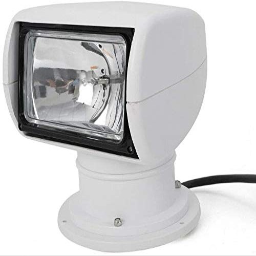 DNYSYSJ Boat Spotlights, 100W Marine Boat Remote Control SpotlightHalogen Searchlight Spotlight Searchlight Bulb Flux 2500LM for Boat Truck Car SUV Camping Garden Emergency (White)