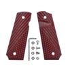 1911 G10 Grips, Full Size (Government/Commander) - Ambi Safety Cut - OPS Texture Red/Black view 1