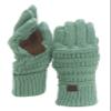 C.C Unisex Cable Knit Winter Warm Anti-Slip Touchscreen Texting Gloves, Sage