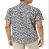 Amazon Essentials Men's Regular-Fit Short-Sleeve Print Shirt, Navy Peach Pineapple Print, X-Large view 3