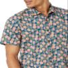 Amazon Essentials Men's Regular-Fit Short-Sleeve Print Shirt, Navy Peach Pineapple Print, X-Large view 4