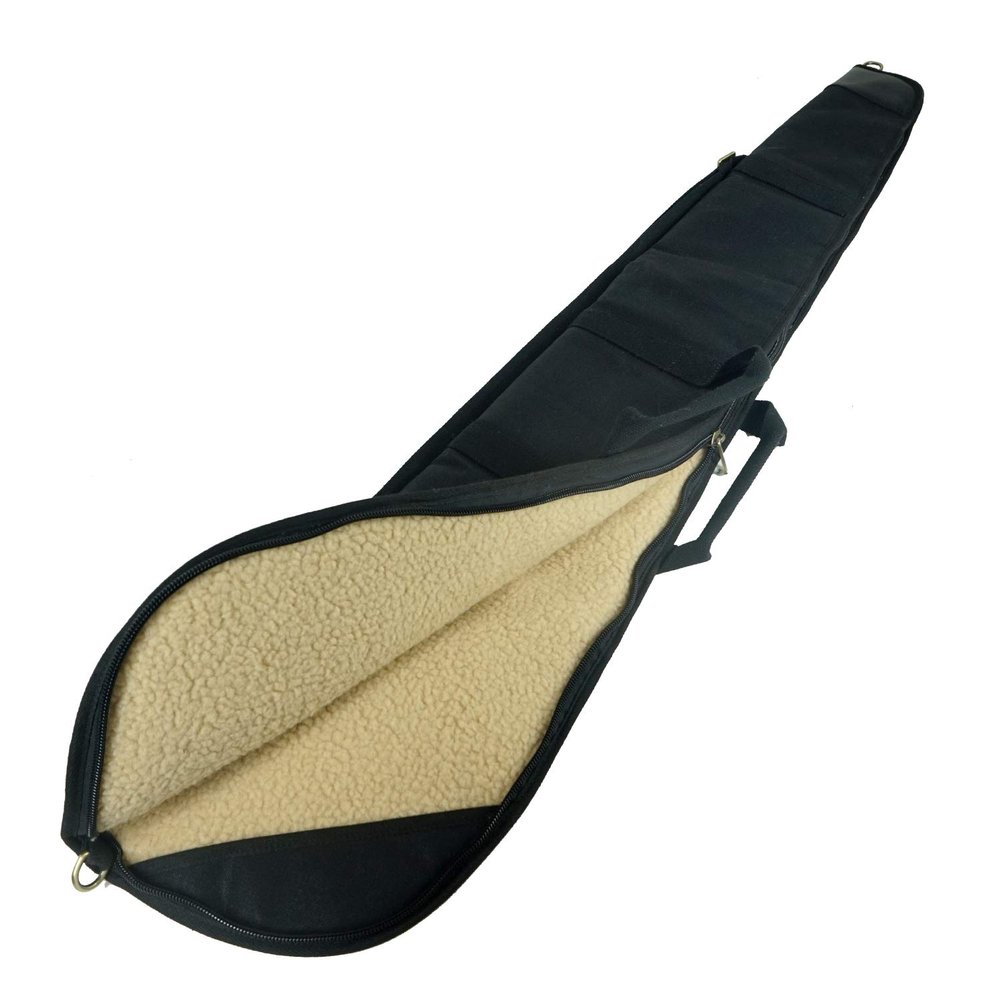 Tas Trost Portable 52inch Padded Shotgun Case Magazine Storage, Leather and Cotton Canvas Shotgun Gun Carry Bag Adjustable with Handle (Black)