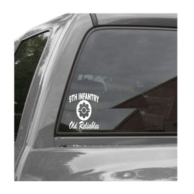 Edward & Co Sticker 9th Infantry Division Old Reliables Decal United States Army Military for Car Truck Window Laptop Bumper US Flag 4.5 x 4.0 in (Silver)