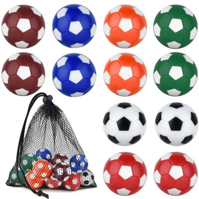 Coopay 12 Pieces 32mm Foosball Balls Table Multicolor Football Soccer Replacement Balls for Official Tabletop Game with a Black Drawstring Bag (Multicolour Pentagon)