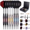 Turnart Darts Plastic Tip - Professional Soft Tip Darts Set for Electronic Dartboard 9 Pcs 18 Grams with 50 Extra Tips 9 Shafts 27 Flights Tool Kit Flight Protectors and Gift Darts Case (Tungsten) view 1