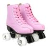 YYW Roller Skates for Women Men, High Top PU Leather Classic Double-Row Roller Skates, Indoor Outdoor Roller Skates for Beginner a Shoes Bag (Pink Flash, 41) view 3