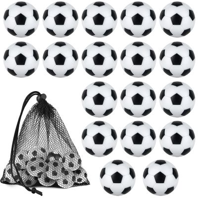 Coopay 18 Pieces 32mm Foosball Balls Table Multicolor Football Soccer Replacement Balls for Official Tabletop Game with a Black Drawstring Bag (Black/White Pentagon)