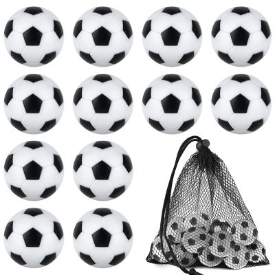 Coopay 12 Pieces 36mm Foosball Balls Table Football Soccer Replacement Balls for Official Tabletop Game with a Black Drawstring Bag (Black/White)