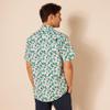 Amazon Essentials Men's Regular-Fit Short-Sleeve Print Shirt, Pastel Green Flamingo, Large view 3