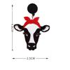 Funny Animal Head Acrylic Dangle Earrings Cute Square Asymmetric Cat Zebra Cows Cartoon Drop Earrings Exaggerated African Bohemian Fashion Lovely Declaration Jewelry for Women Gifts-B stud cow view 2