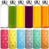 Brieftons Pack of 6 Glass Water Bottles & 6 Silicone Sleeves view 1