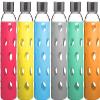 Brieftons Pack of 6 Glass Water Bottles & 6 Silicone Sleeves view 2