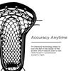 Epoch 3D Elite Women's Lacrosse Head Strung Mesh, Black/Black view 4