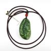 1.9" China Certified Nature Hetian Nephrite Green Jade Blessing Bat and Bamboo Hand Carved Necklace Pendant 2538 view 4
