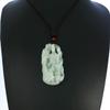 2.2" China Certified Grade A Nature Hisui Jadeite Jade Blessing Manjusri Hand Carved Neckalce Pendants with Slight Crack 0108 view 1