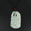 2.2" China Certified Grade A Nature Hisui Jadeite Jade Blessing Manjusri Hand Carved Neckalce Pendants with Slight Crack 0108 view 3