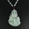 2.3" China Certified Grade A Nature Hisui Jadeite Jade Blessing Manjusri Hollow Carved Neckalce Pendants 0109 view 2