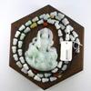 2.3" China Certified Grade A Nature Hisui Jadeite Jade Blessing Manjusri Hollow Carved Neckalce Pendants 0109 view 4