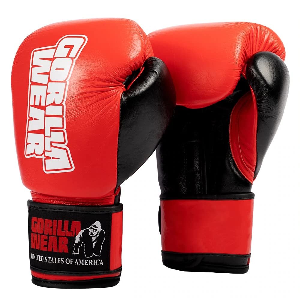 Gorilla Wear Ashton Pro Boxing Gloves - Red/Black Red 12oz