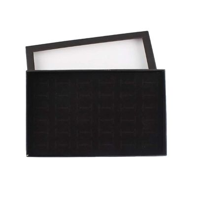 Cuteam Jewelry Storage Box, Transparent 36 Slots Ring Display Holder Earring Jewelry Storage Box Organizer Black One Size
