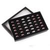 Cuteam Jewelry Storage Box, Transparent 36 Slots Ring Display Holder Earring Jewelry Storage Box Organizer Black One Size view 3
