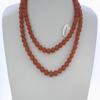 0.4" China Certified Nature South Red Agate Jade Nice Women's Red Pearls Necklace 5008 view 3