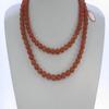 0.4" China Certified Nature South Red Agate Jade Nice Women's Red Pearls Necklace 5008 view 4