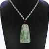 2.5" China Certified Grade A Nature Hisui Jadeite Jade Wealth Guangong Hand Carved Neckalce Pendants 0105 view 1