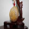 1.8" China Certified Nature Yellow Dragon Jade Fortue Gold Fish Hand Carved Necklace Pendants 2357 view 3