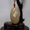 1.8" China Certified Nature Yellow Dragon Jade Fortue Gold Fish Hand Carved Necklace Pendants 2357 view 4