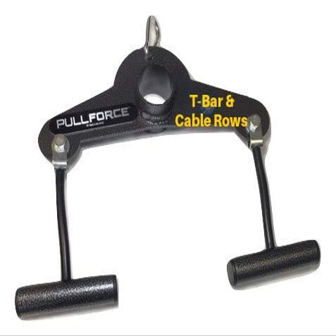 PULL FORCE 'Combo' Slim Grip 1-1/4" Seated Cable Row Alternative Handles - Pull Up Grips - Pullup Handles - Landmine Row Attachment - T Bar Row Alternative - 20% Stronger Grip - Freestyle Motion