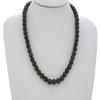 0.4" China Certified Nature Hetian Nephrite Jade Women's Dark Green Round Beads Necklace 2498 view 3