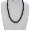 0.4" China Certified Nature Hetian Nephrite Jade Women's Dark Green Round Beads Necklace 2498 view 4