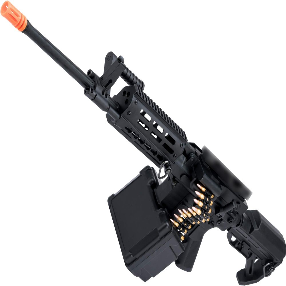 Evike Airsoft - Matrix Golden Eagle AR LMG AEG Airsoft LMG (Length: 18.75" / Black)